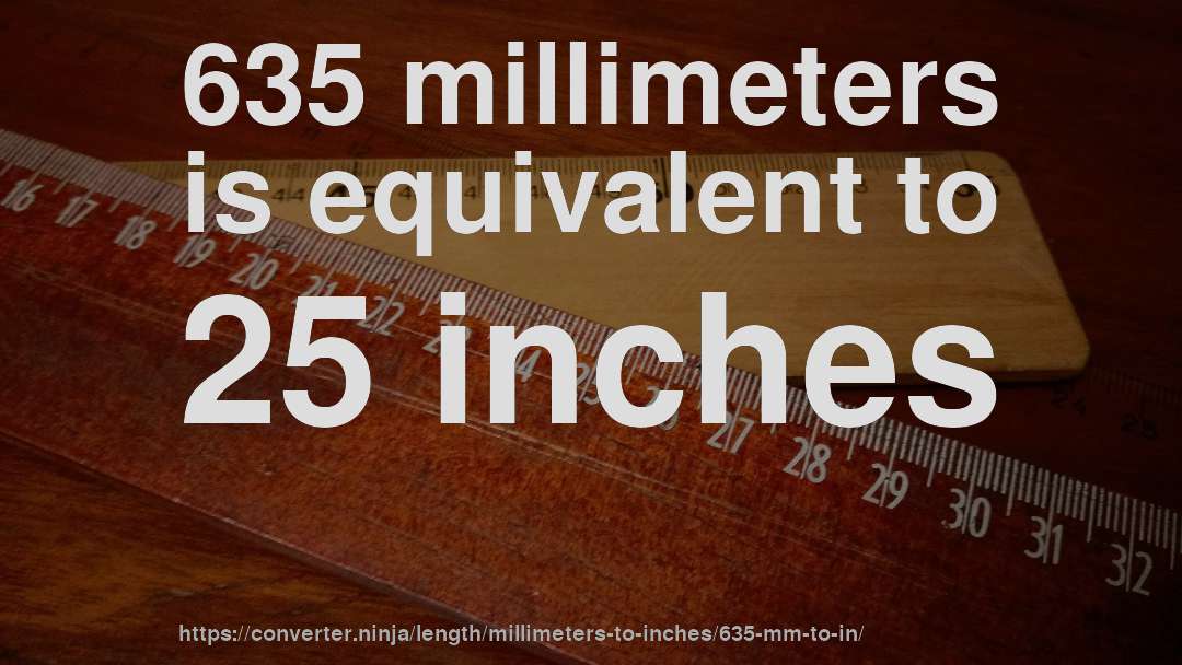 635 millimeters is equivalent to 25 inches