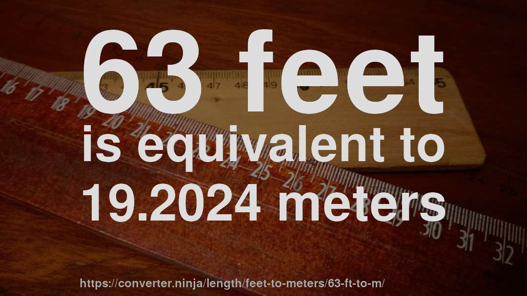 63 feet is equivalent to 19.2024 meters