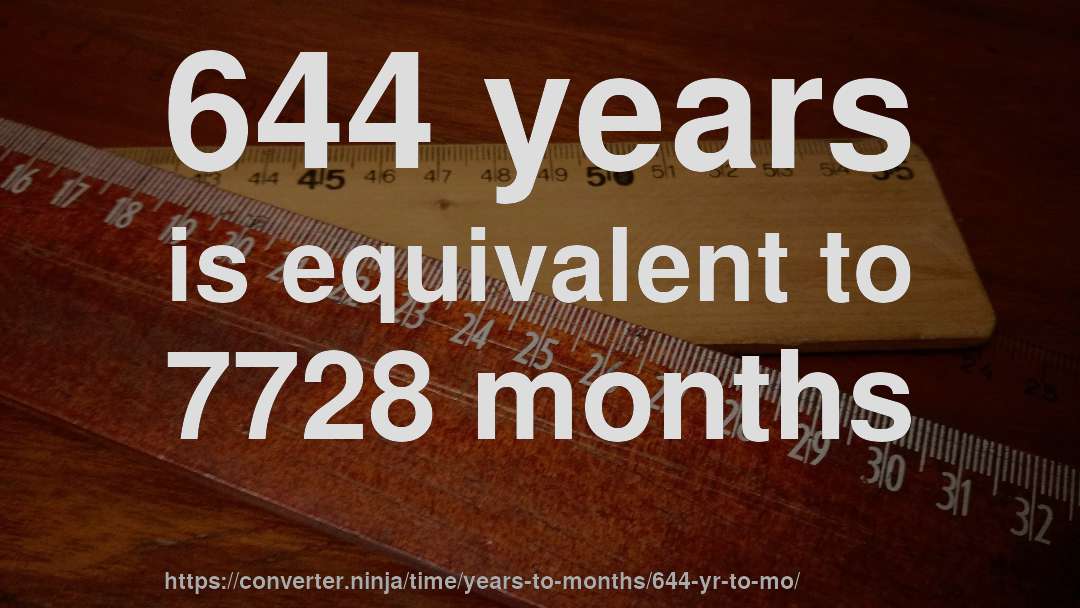 644 years is equivalent to 7728 months