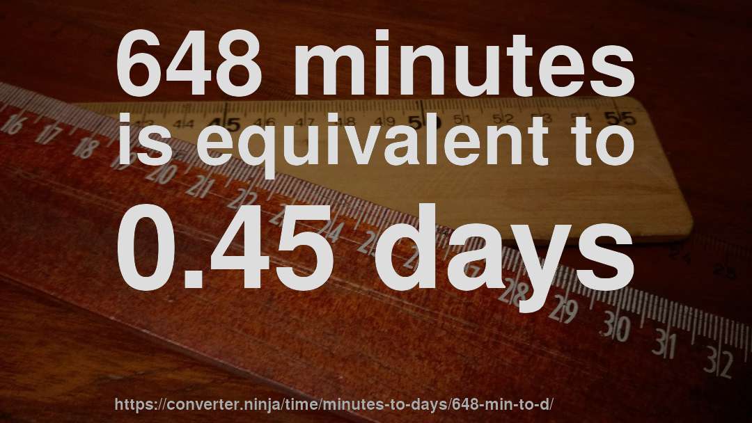 648 minutes is equivalent to 0.45 days