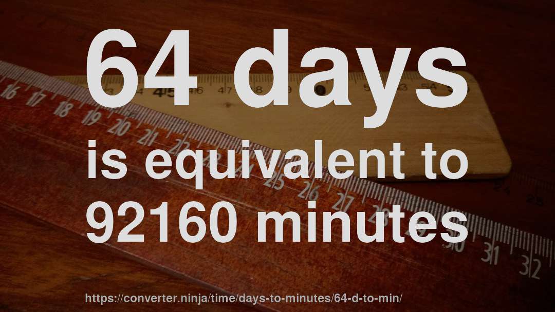 64 days is equivalent to 92160 minutes