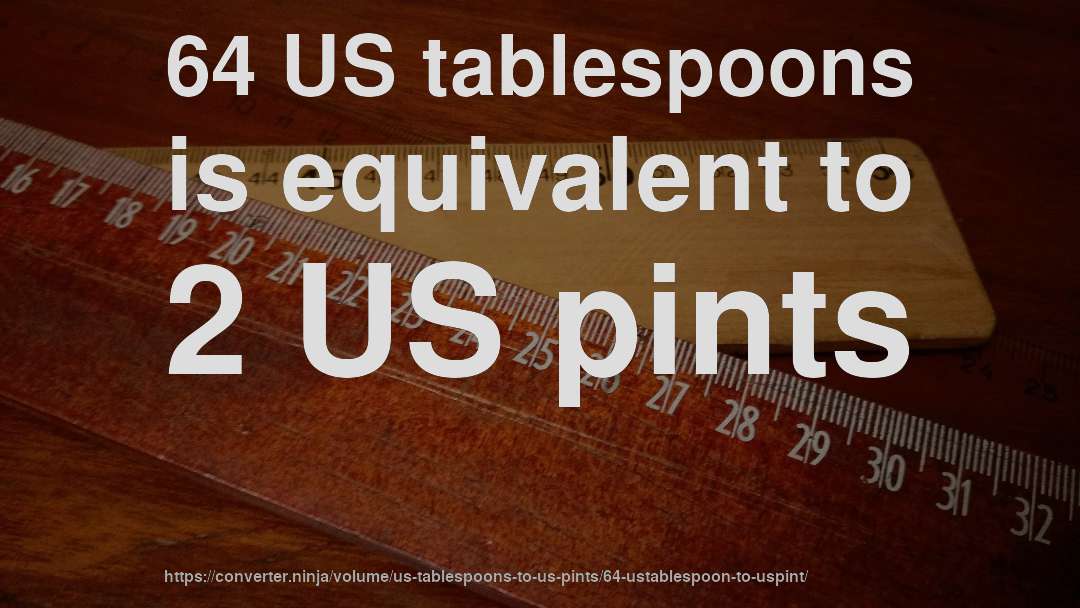 64 US tablespoons is equivalent to 2 US pints