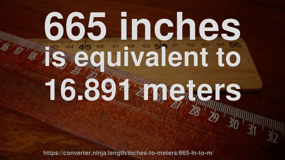 665 inches is equivalent to 16.891 meters