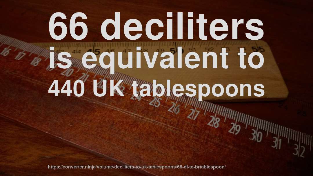66 deciliters is equivalent to 440 UK tablespoons