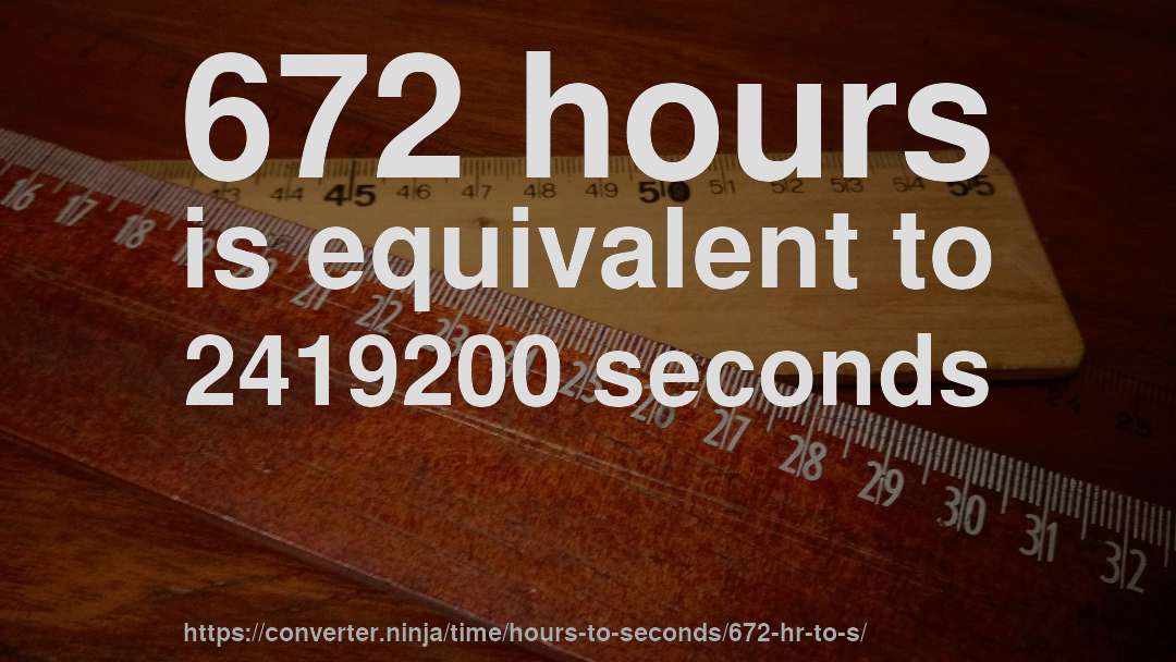 672 hours is equivalent to 2419200 seconds