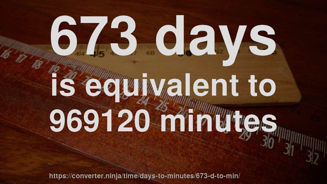 673 days is equivalent to 969120 minutes