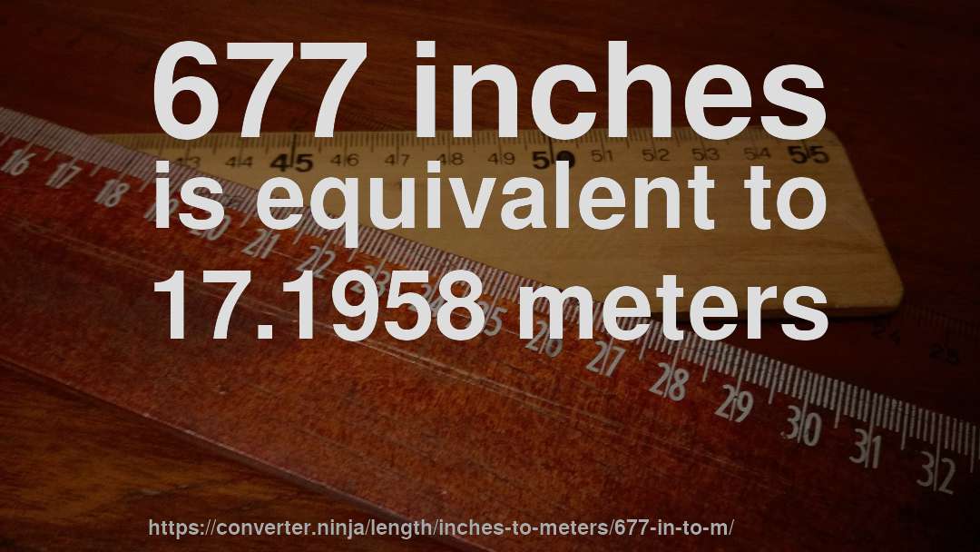 677 inches is equivalent to 17.1958 meters
