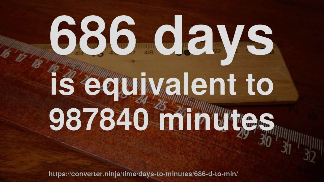 686 days is equivalent to 987840 minutes
