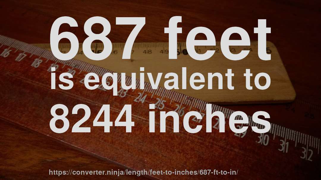 687 feet is equivalent to 8244 inches
