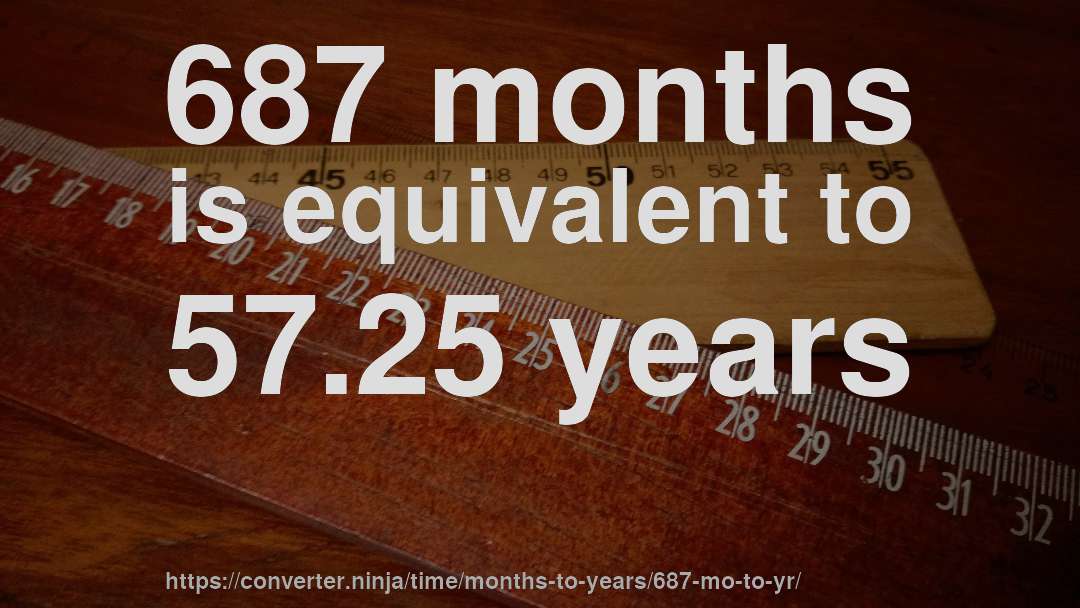 687 months is equivalent to 57.25 years
