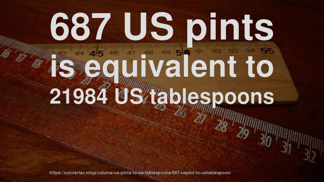 687 US pints is equivalent to 21984 US tablespoons