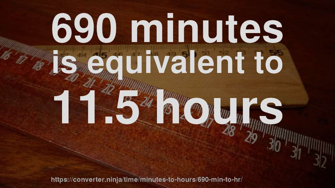 690 minutes is equivalent to 11.5 hours