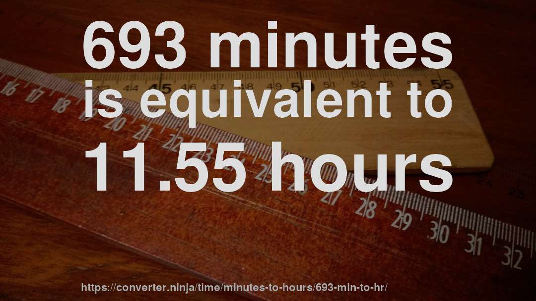693 minutes is equivalent to 11.55 hours