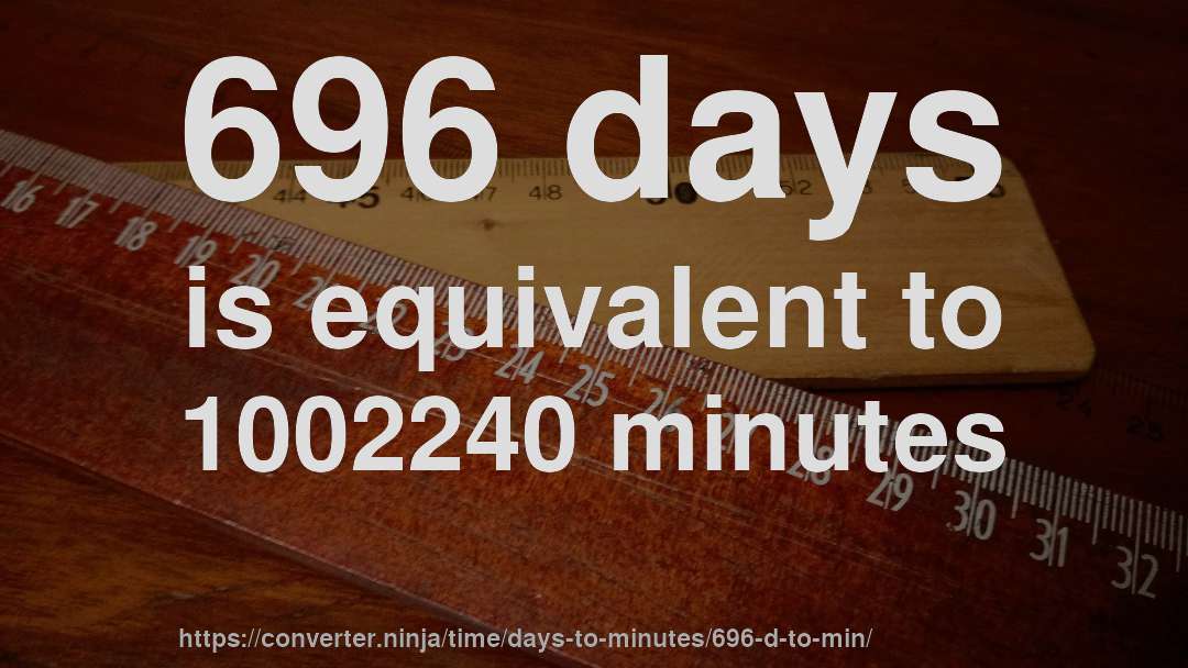 696 days is equivalent to 1002240 minutes