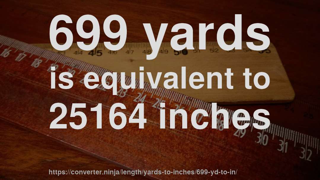699 yards is equivalent to 25164 inches