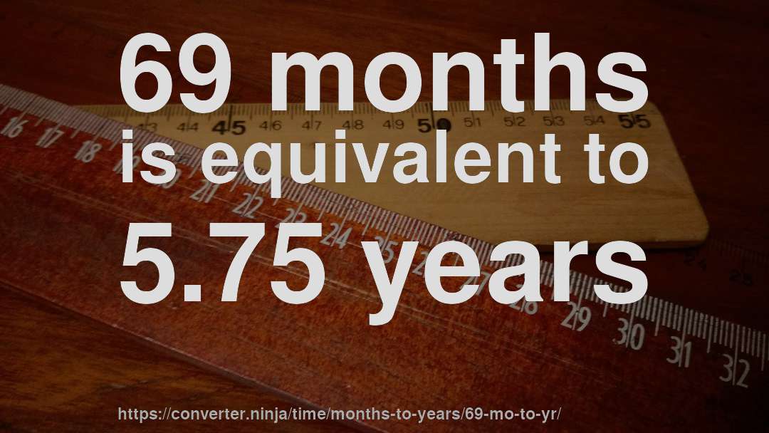 69 months is equivalent to 5.75 years