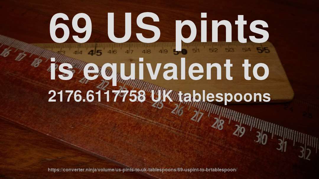 69 US pints is equivalent to 2176.6117758 UK tablespoons