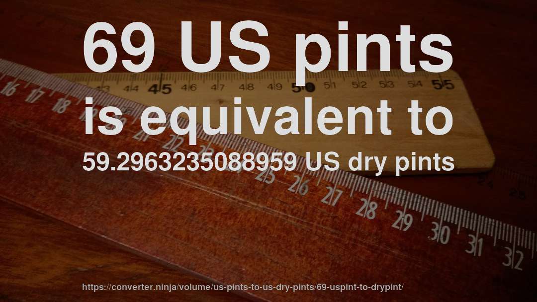 69 US pints is equivalent to 59.2963235088959 US dry pints