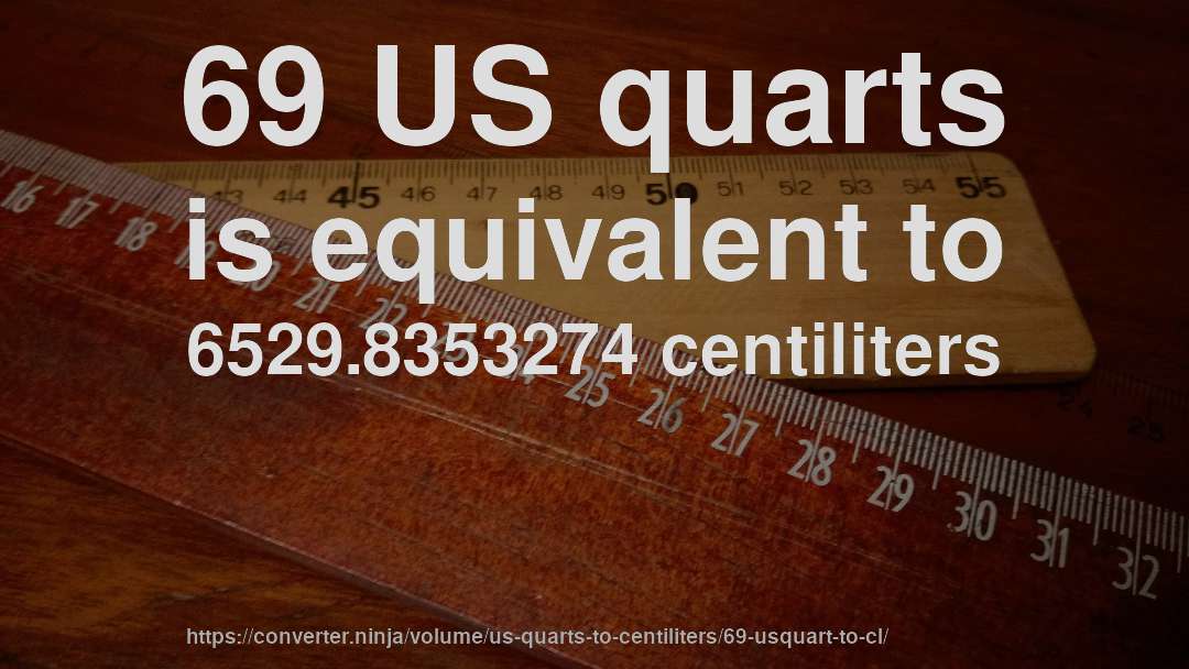 69 US quarts is equivalent to 6529.8353274 centiliters