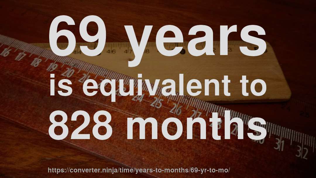 69 years is equivalent to 828 months