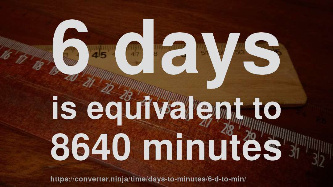 6 days is equivalent to 8640 minutes