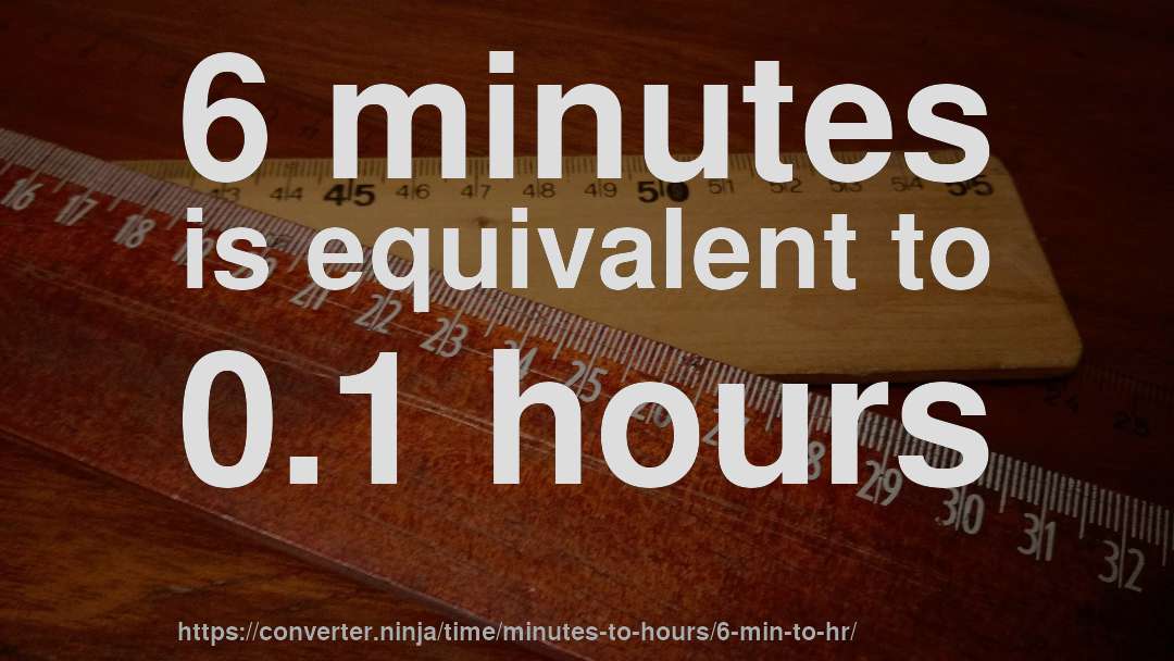 6 minutes is equivalent to 0.1 hours
