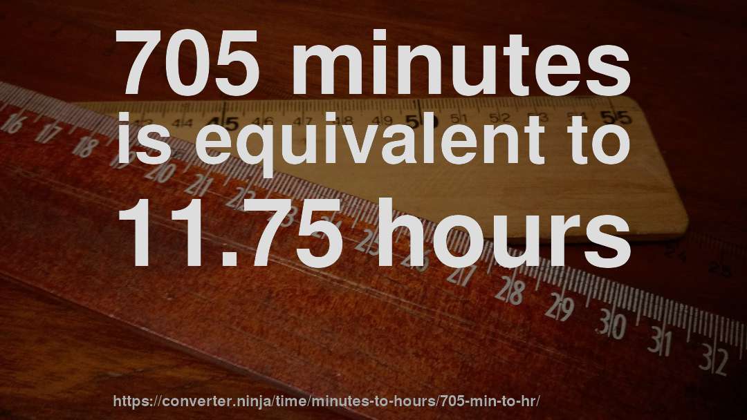 705 minutes is equivalent to 11.75 hours