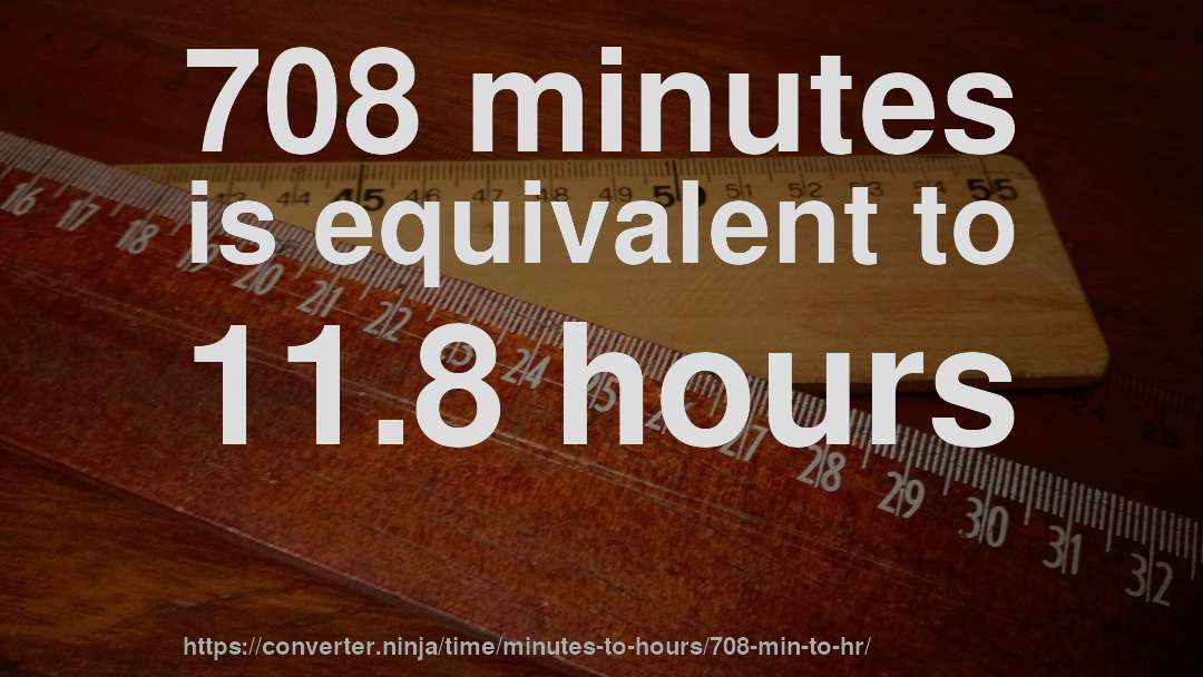 708 minutes is equivalent to 11.8 hours