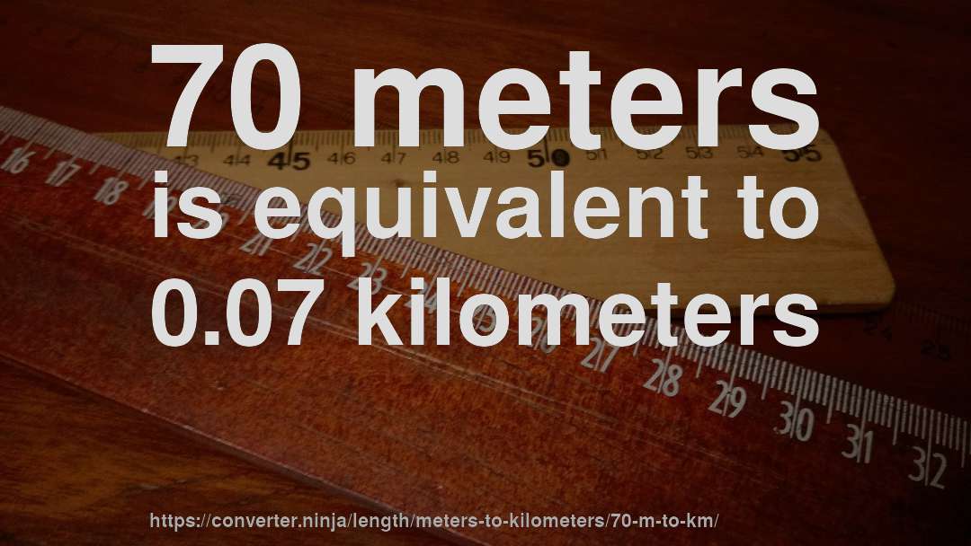 70 meters is equivalent to 0.07 kilometers