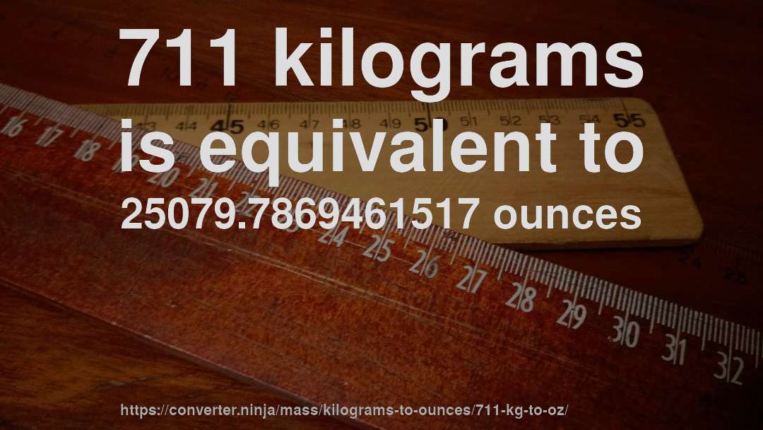 711 kilograms is equivalent to 25079.7869461517 ounces