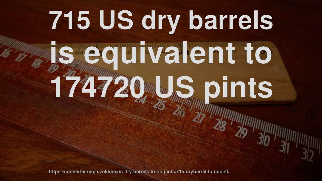 715 US dry barrels is equivalent to 174720 US pints