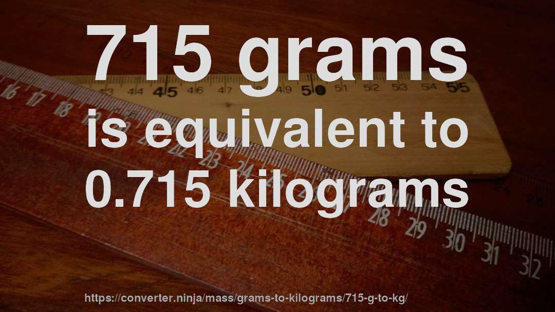 715 grams is equivalent to 0.715 kilograms