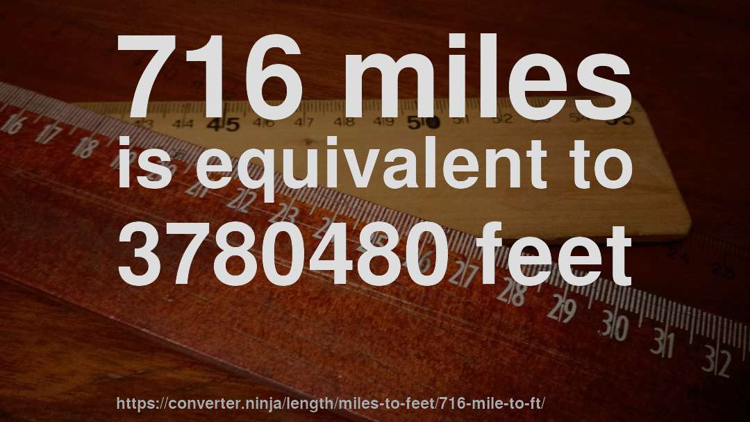 716 miles is equivalent to 3780480 feet