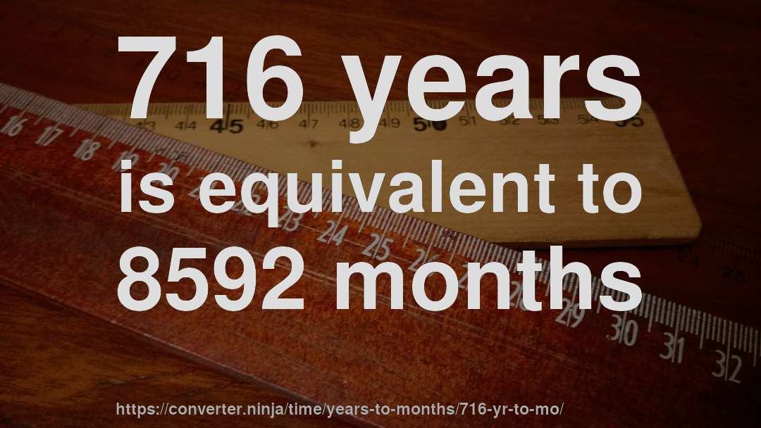 716 years is equivalent to 8592 months