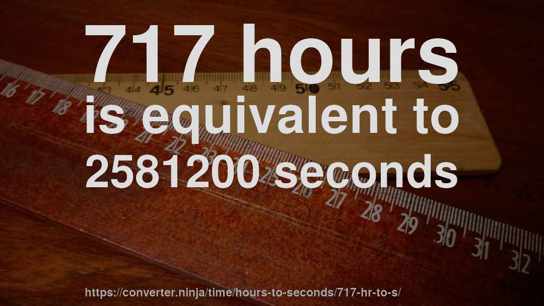 717 hours is equivalent to 2581200 seconds