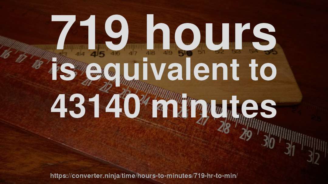 719 hours is equivalent to 43140 minutes