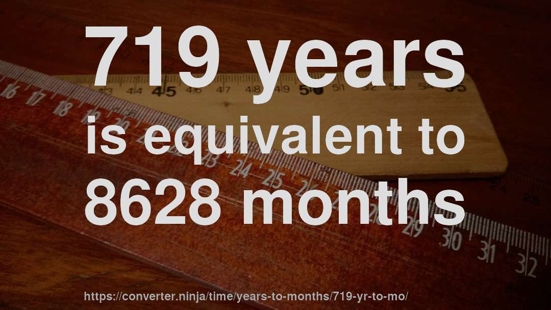 719 years is equivalent to 8628 months