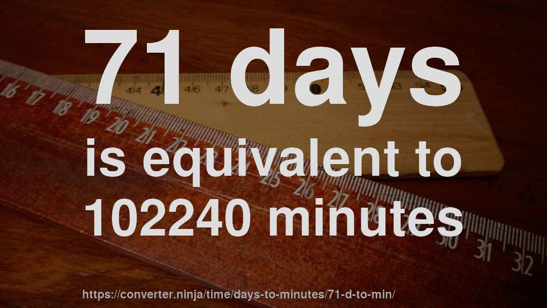 71 days is equivalent to 102240 minutes