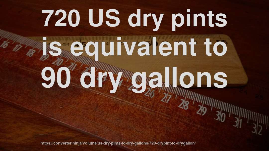 720 US dry pints is equivalent to 90 dry gallons