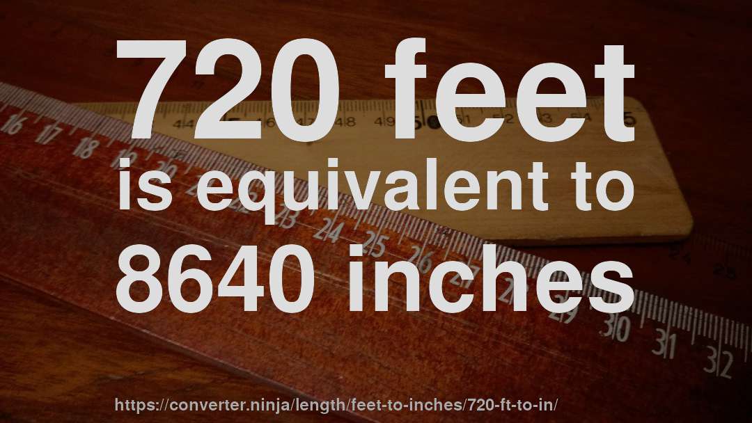 720 feet is equivalent to 8640 inches