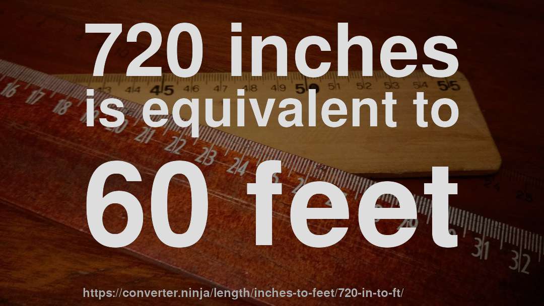 720 inches is equivalent to 60 feet