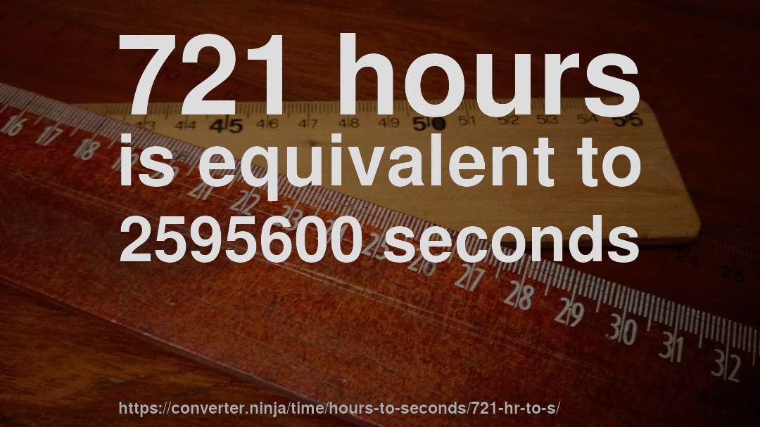 721 hours is equivalent to 2595600 seconds