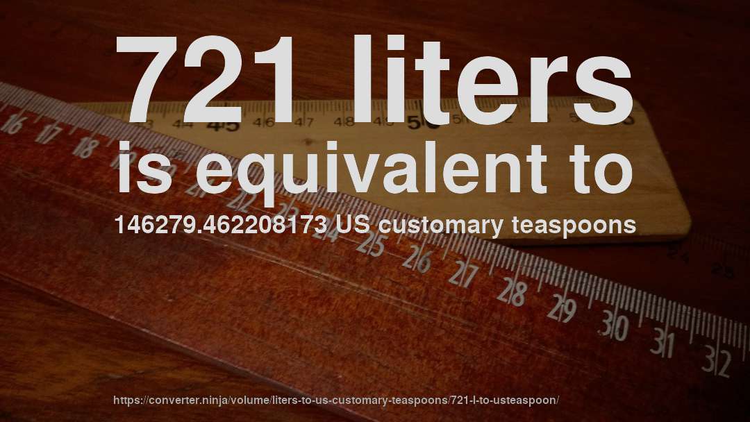 721 liters is equivalent to 146279.462208173 US customary teaspoons