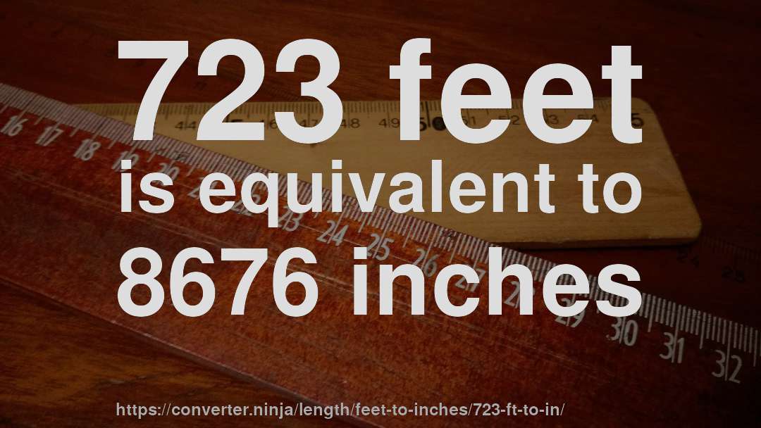 723 feet is equivalent to 8676 inches