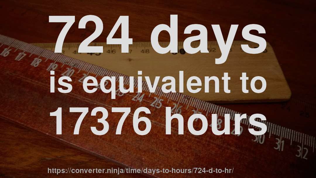 724 days is equivalent to 17376 hours