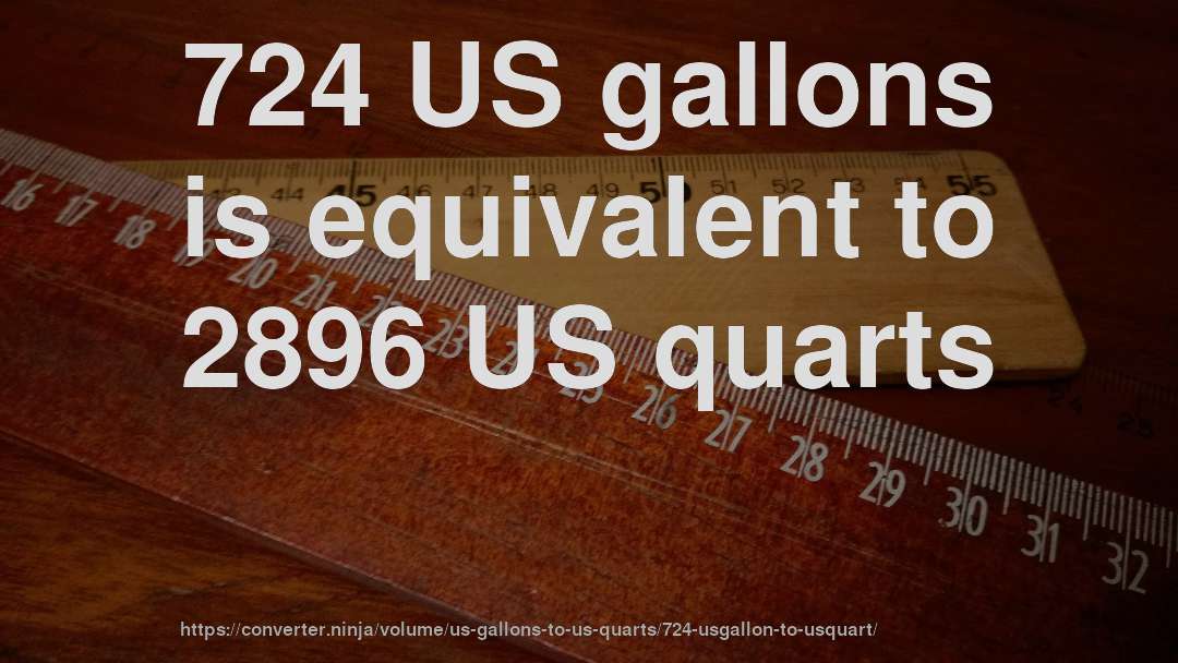 724 US gallons is equivalent to 2896 US quarts