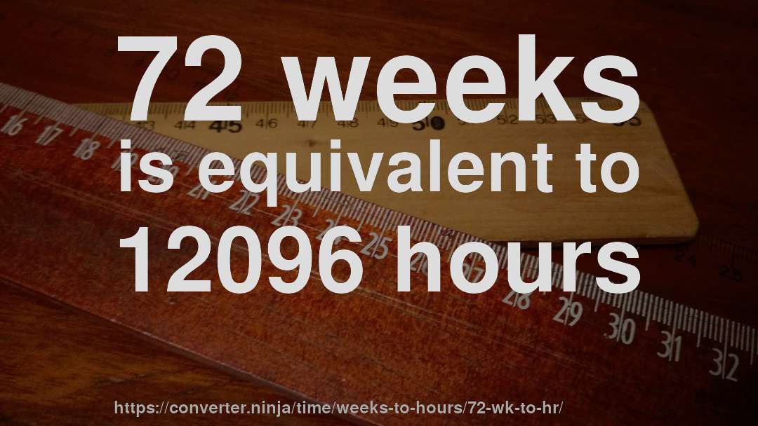 72 weeks is equivalent to 12096 hours