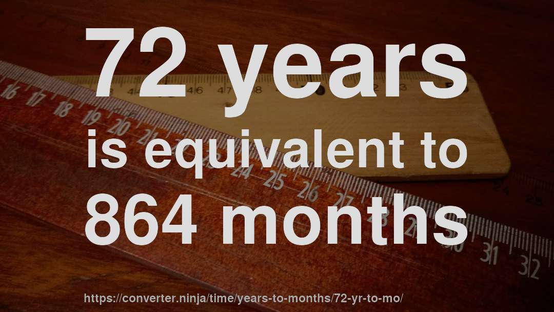 72 years is equivalent to 864 months
