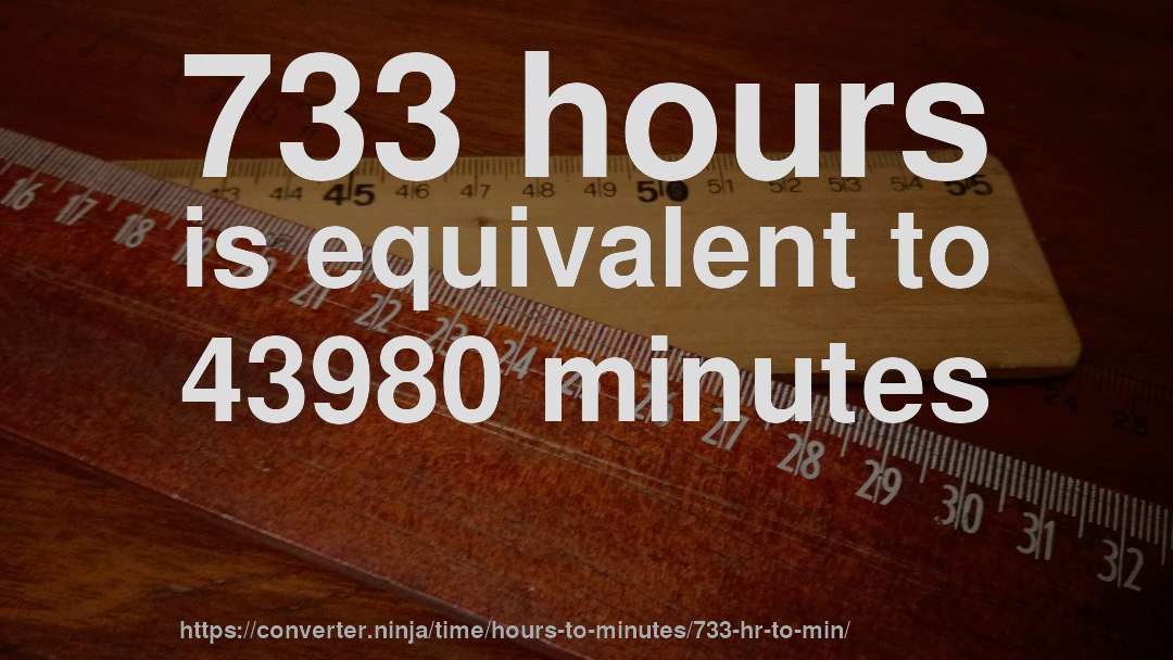 733 hours is equivalent to 43980 minutes