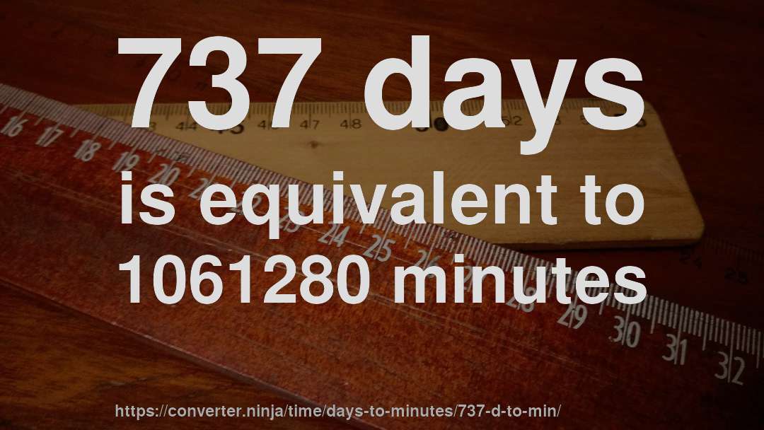737 days is equivalent to 1061280 minutes